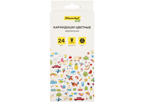 Карандаши цветные Silwerhof Eco, 24 цвета, длина 175 мм