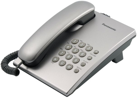 Телефон KX-TS2350RU Panasonic, серебристый металлик Телефон KX-TS2350RU Panasonic, серебристый металлик