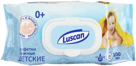 Салфетки влажные детские Luscan , 100 шт. Салфетки влажные детские Luscan , 100 шт.