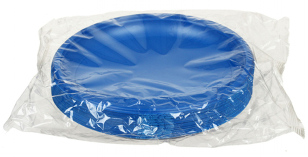 Тарелка одноразовая столовая «Мистерия», диаметр 21 см, 50 шт., синяя