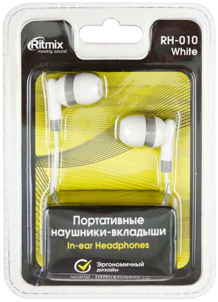 Наушники Ritmix RH-010, белые