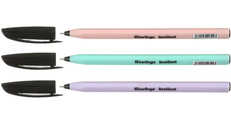 Ручка шариковая одноразовая Berlingo Instinct, корпус ассорти, стержень синий