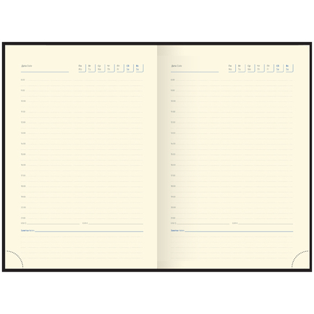 Ежедневник недатированный Berlingo Double, 145*215 мм, 136 л., DoubleBlack, черный