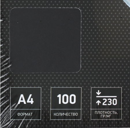 Обложки для переплета картонные ProMega Offce, А4, 100 шт., 230 г/м2, черные, тиснение «под кожу»