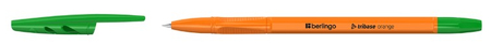 Ручка шариковая Berlingo Tribase Orange, корпус оранжевый, стержень зеленый