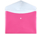 Папка-конверт пластиковая на кнопке с двумя отделениями «Вышиванка», толщина пластика 0,18 мм, розовая