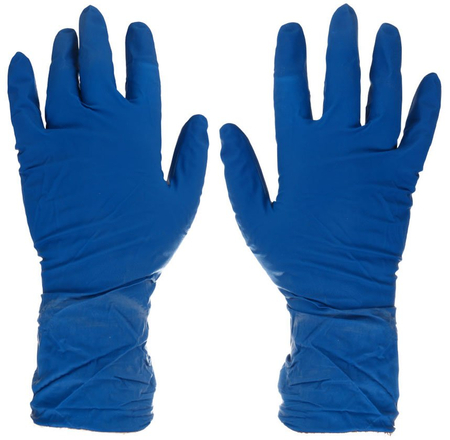 Перчатки латексные одноразовые Flexy Gloves A.D.M, размер ХL, 25 пар (50 шт.), синие