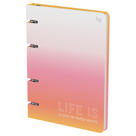 Тетрадь общая А5, 120 л. на кольцах BG, 160*210 мм, клетка, Life Is