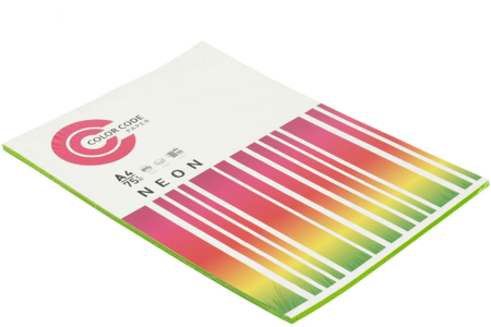 Бумага офисная цветная Color Code Neon, А4 (210*297 мм), 75 г/м2, 50 л., зеленая