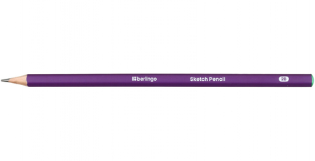 Карандаш чернографитный Berlingo Sketch Pencil, твердость грифеля 2М, без ластика, корпус фиолетовый Карандаш чернографитный Berlingo Sketch Pencil, твердость грифеля 2М, без ластика, корпус фиолетовый