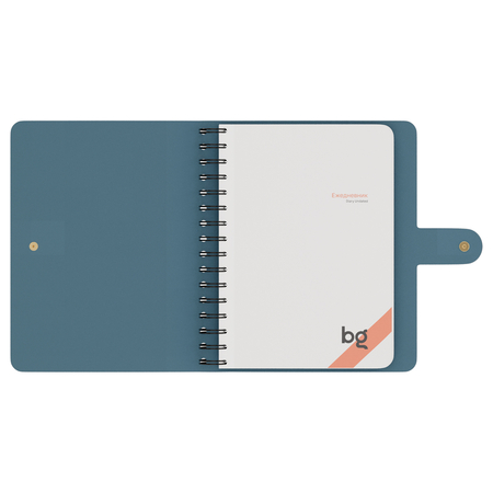 Ежедневник недатированный на гребне BG Embrace (А5), 160*210 мм, 136 л., Agate, серо-голубой