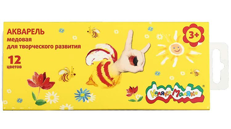 Акварель медовая «Каляка-Маляка», 12 цветов, в картонной коробке, без кисти Акварель медовая «Каляка-Маляка», 12 цветов, в картонной коробке, без кисти