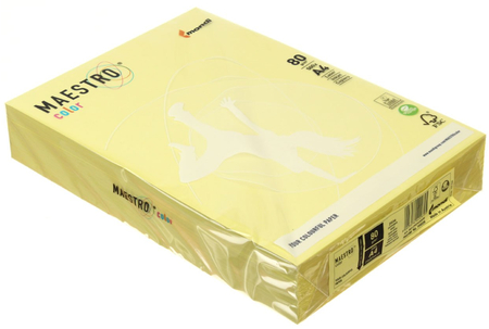Бумага офисная цветная Maestro, А4 (210*297 мм), 80 г/м2, 500 л., желтый лимон