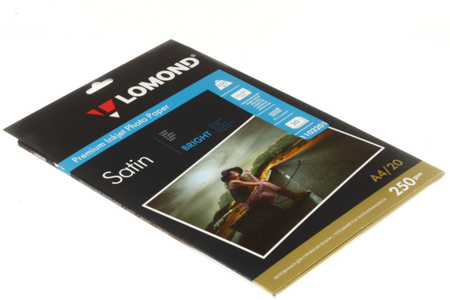 Бумага для струйной фотопечати односторонняя Lomond Premium Photo Satin, А4 (210*297 мм), 250 г/м2, 20 л., ярко-белая