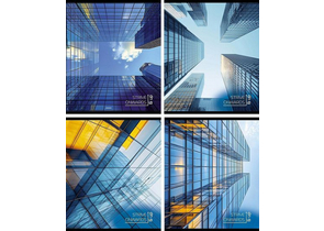 Тетрадь общая А5, 48 л. на скобе Creativiki «Небоскребы», 163×202 мм, клетка, ассорти (цена за 1 шт.)