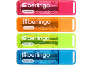 Грифели для автоматических карандашей Berlingo, толщина грифеля 0,5 мм, твердость М, 12 шт., корпус ассорти