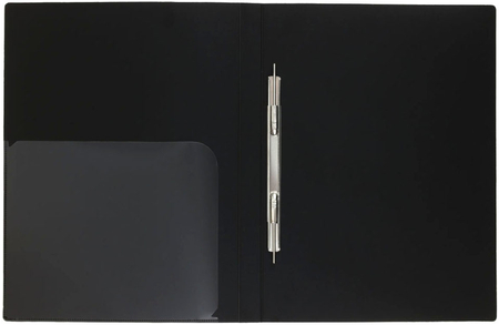 Папка-скоросшиватель пластиковая с пружиной inФормат, толщина пластика 0,7 мм, черная