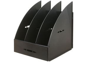 Лоток вертикальный сборный Attache, 280×240×235 мм, 3 отделения, черный