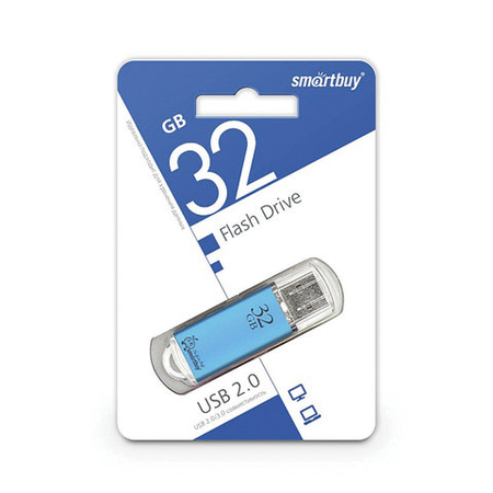 Флеш-накопитель SmartBuy V-Cut (2.0), 32 Gb, корпус синий Флеш-накопитель SmartBuy V-Cut (2.0), 32 Gb, корпус синий
