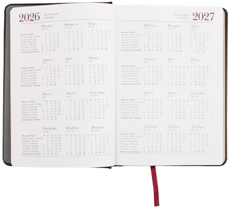 Ежедневник датированный на 2026 год Sidney Nebraska, 145*205 мм, 168 л., черный