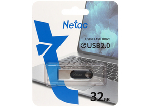 Флеш-накопитель Netac U278 (2.0), 32 Gb, корпус серебристый с черным
