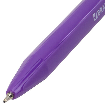 Ручка шариковая автоматическая одноразовая Brauberg Trios Bright Color, корпус ассорти, стержень синий