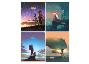 Тетрадь общая А5, 80 л. на скобе BG «Удивительный мир», 162×205 мм, клетка, ассорти