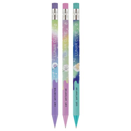 Карандаш автоматический Meshu, толщина грифеля 0,7 мм, Cat Universe, корпус ассорти