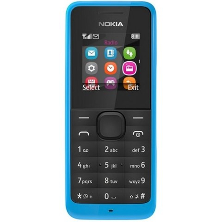 Телефон мобильный Nokia 105, Blue, корпус синего цвета