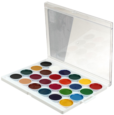 Акварель медовая «ПандаРог. Мир динозавров», 24 цвета, в пластиковой коробке, без кисти