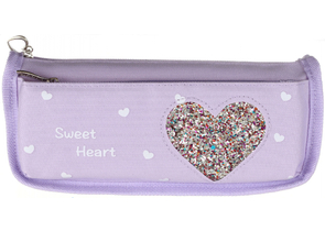 Пенал-косметичка «Юнландия», 21×6×9 см, Heart, фиолетовый