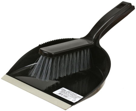 Щетка-сметка и совок для мусора TBK, черные Щетка-сметка и совок для мусора TBK, черные