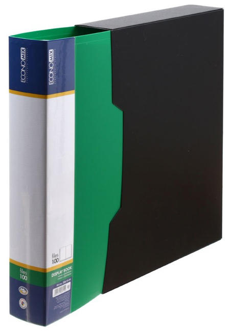 Папка пластиковая на 100 файлов Economix, толщина пластика 0,8 мм, ассорти (цена за 1 шт.), в футляре