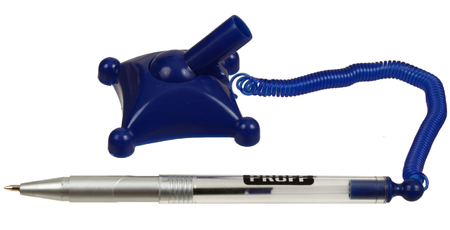 Ручка шариковая на подставке Proff, корпус прозрачный с серебристым, стержень синий
