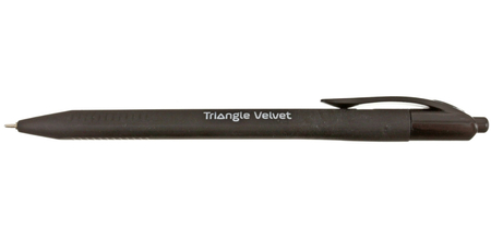Ручка шариковая автоматическая одноразовая Berlingo Triangle Velvet (NEW), корпус черный, стержень синий Ручка шариковая автоматическая одноразовая Berlingo Triangle Velvet (NEW), корпус черный, стержень синий