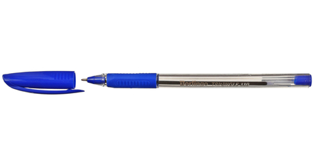 Ручка шариковая одноразовая Berlingo Triangle 110, корпус прозрачный, стержень синий