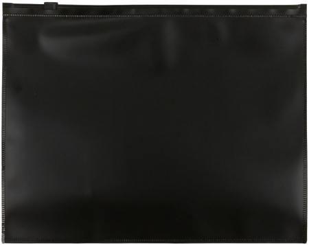 Папка-конверт пластиковая на молнии «Бюрократ» А5, 245*180 мм, толщина пластика 0,15 мм, черная