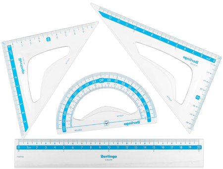 Набор чертежный средний Berlingo Color, 4 предмета, ассорти