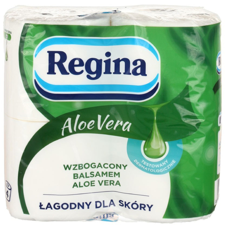 Бумага туалетная Regina, 4 рулона, ширина 95 мм, Aloe Vera, белая