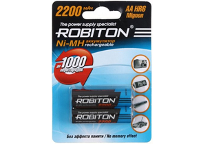 Аккумулятор Robiton, AА, HR6, 1.2V, 2200 mAh (2 шт. в упаковке)