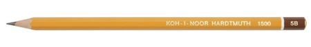 Карандаш чернографитный Koh-I-Noor 1500, твердость грифеля 5M, корпус желтый, с декоративным наконечником