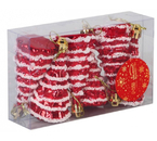 Набор елочных игрушек «Ёлочка праздничная», 6 шт., 3,5×7 см, красные