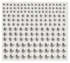 Набор страз для макияжа Sima-Land, d=3-6 мм, серебристые