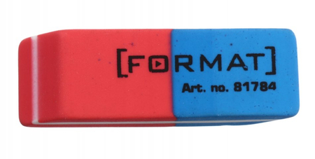 Ластик Format, 40*14*8 мм, синий с красным