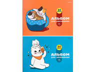 Альбом для рисования А4 «Кошка и котенок»