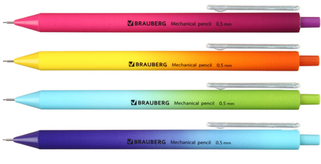 Карандаш автоматический Brauberg Soft Grade, толщина грифеля 0,5 мм, корпус ассорти Карандаш автоматический Brauberg Soft Grade, толщина грифеля 0,5 мм, корпус ассорти