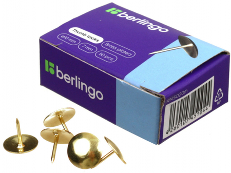 Кнопки Berlingo, диаметр 10 мм, 50 шт., омедненные, золотистые 