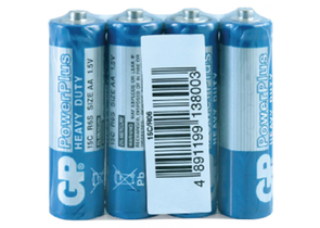Батарейки солевые GP PowerPlus, AA, R6, 1.5V, 4 шт.