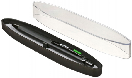 Ручка подарочная шариковая автоматическая Berlingo Triangle, корпус черный, синяя