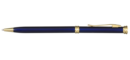 Ручка подарочная шариковая Berlingo Golden Luxe, корпус синий с золотистым, синяя